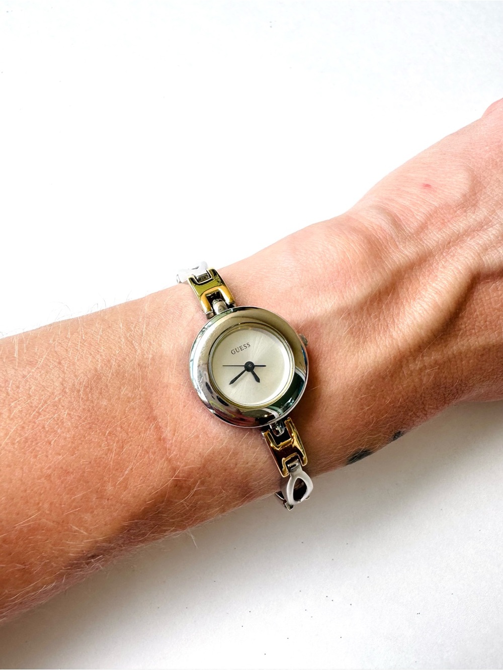 GUESS Two-Tone Bracelet Watch – Minimal Round Face - Picture 3 of 10